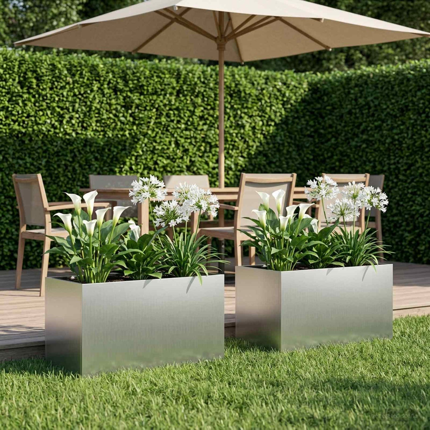 Tuin Bloempot 2 st zilver 100 x 50 x 50 cm Gegalvaniseerd staal is nu te koop bij PeponiXL, paradijselijk wonen!
