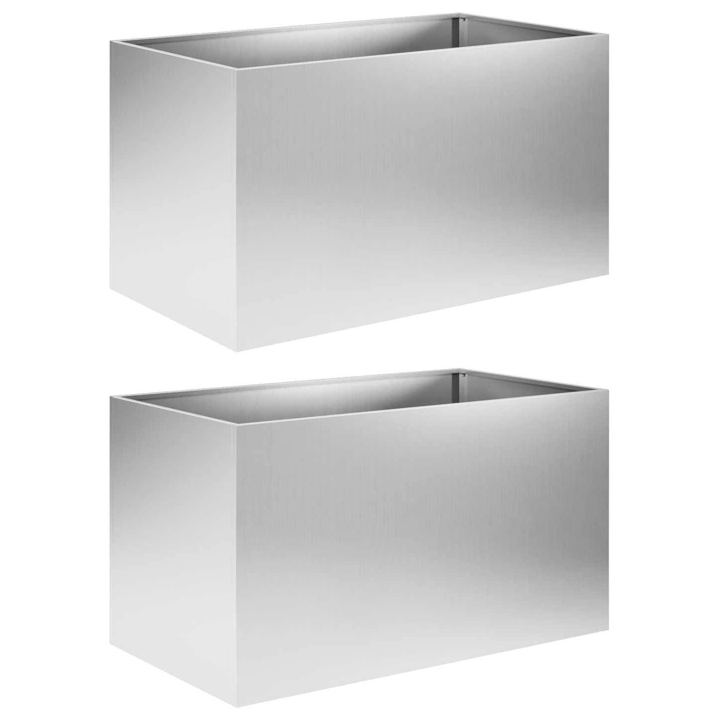 Tuin Bloempot 2 st zilver 100 x 50 x 50 cm Gegalvaniseerd staal is nu te koop bij PeponiXL, paradijselijk wonen!