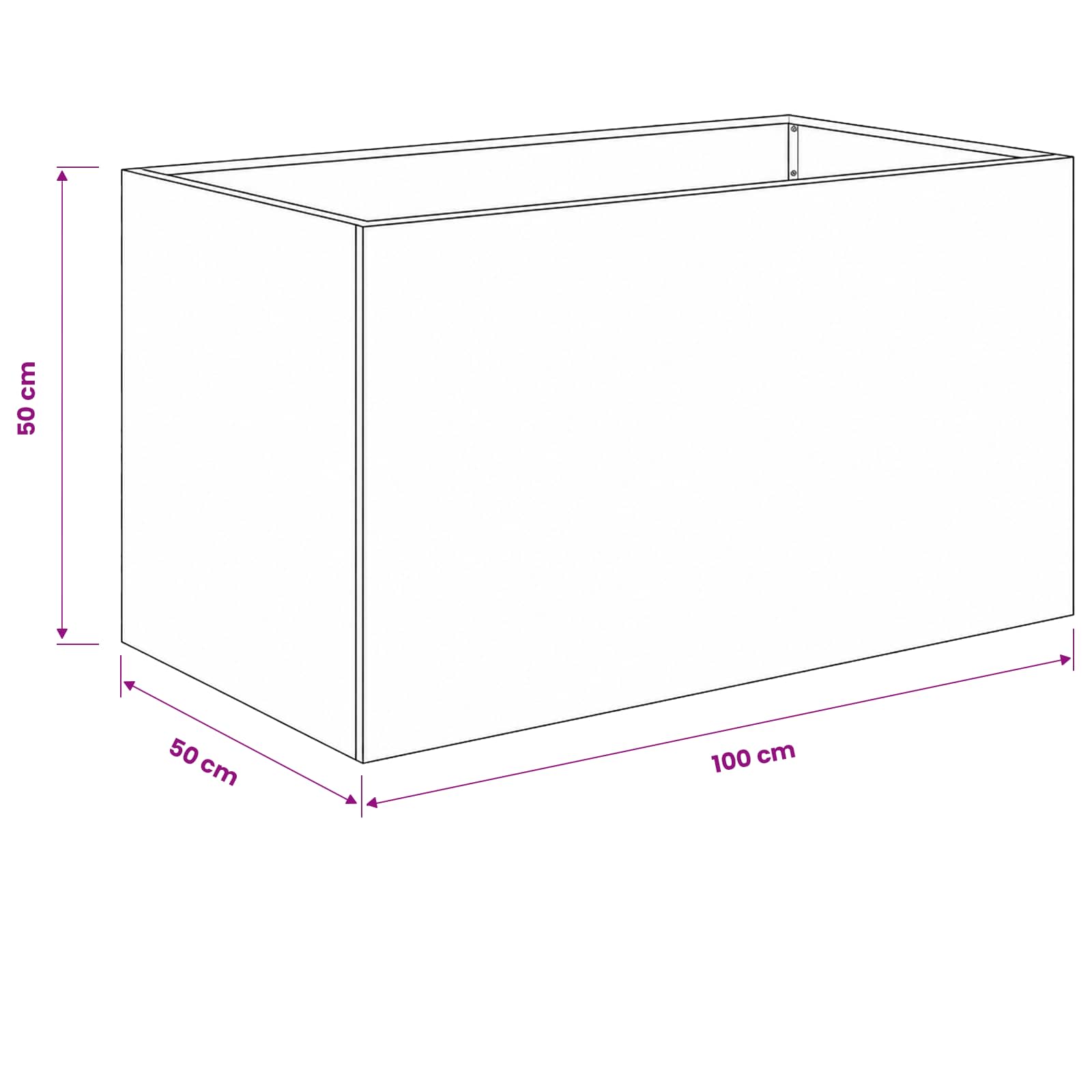 Tuin Bloempot 2 st zilver 100 x 50 x 50 cm Gegalvaniseerd staal is nu te koop bij PeponiXL, paradijselijk wonen!