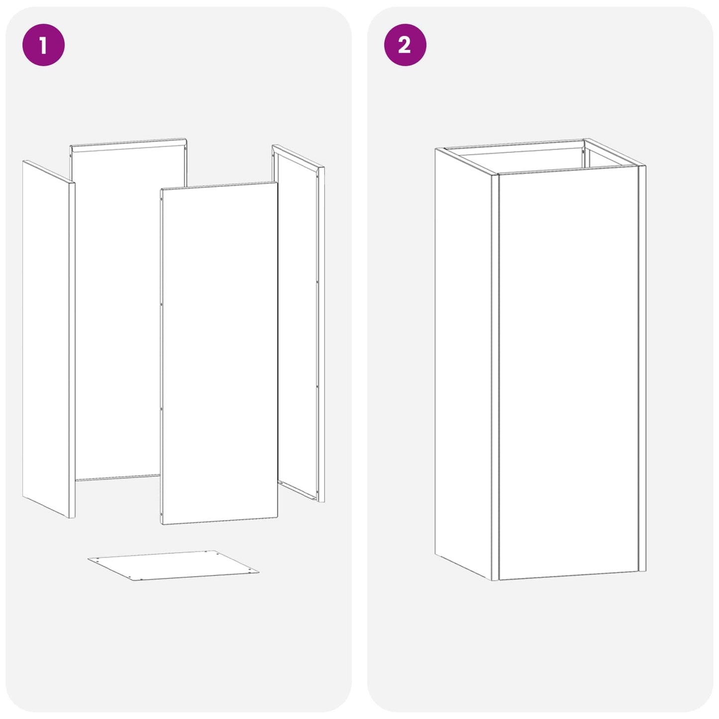 Tuin Bloempot 2 st zilver 20 x 20 x 50 cm Roestvrij staal is nu te koop bij PeponiXL, paradijselijk wonen!