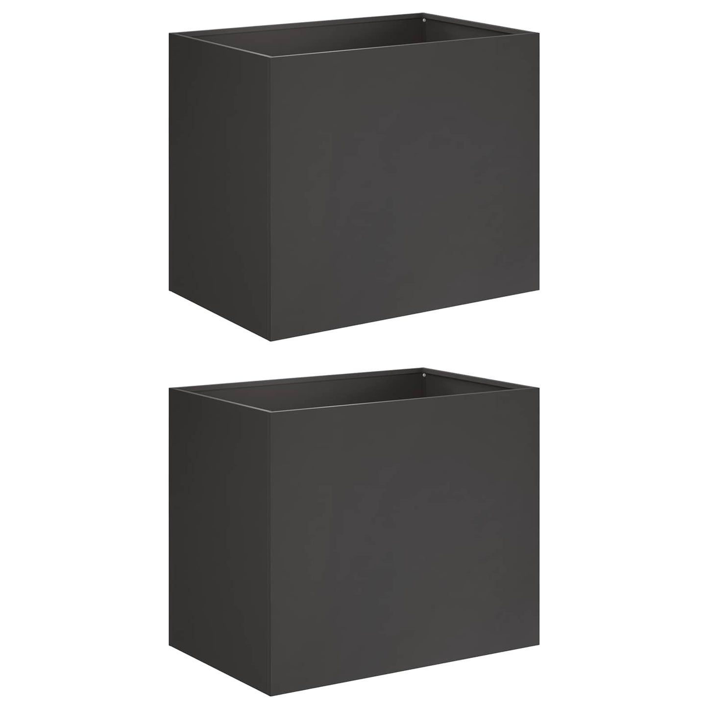 Plantenbak 2 st Zwart 50 x 40 x 50 cm Koudgewalst staal