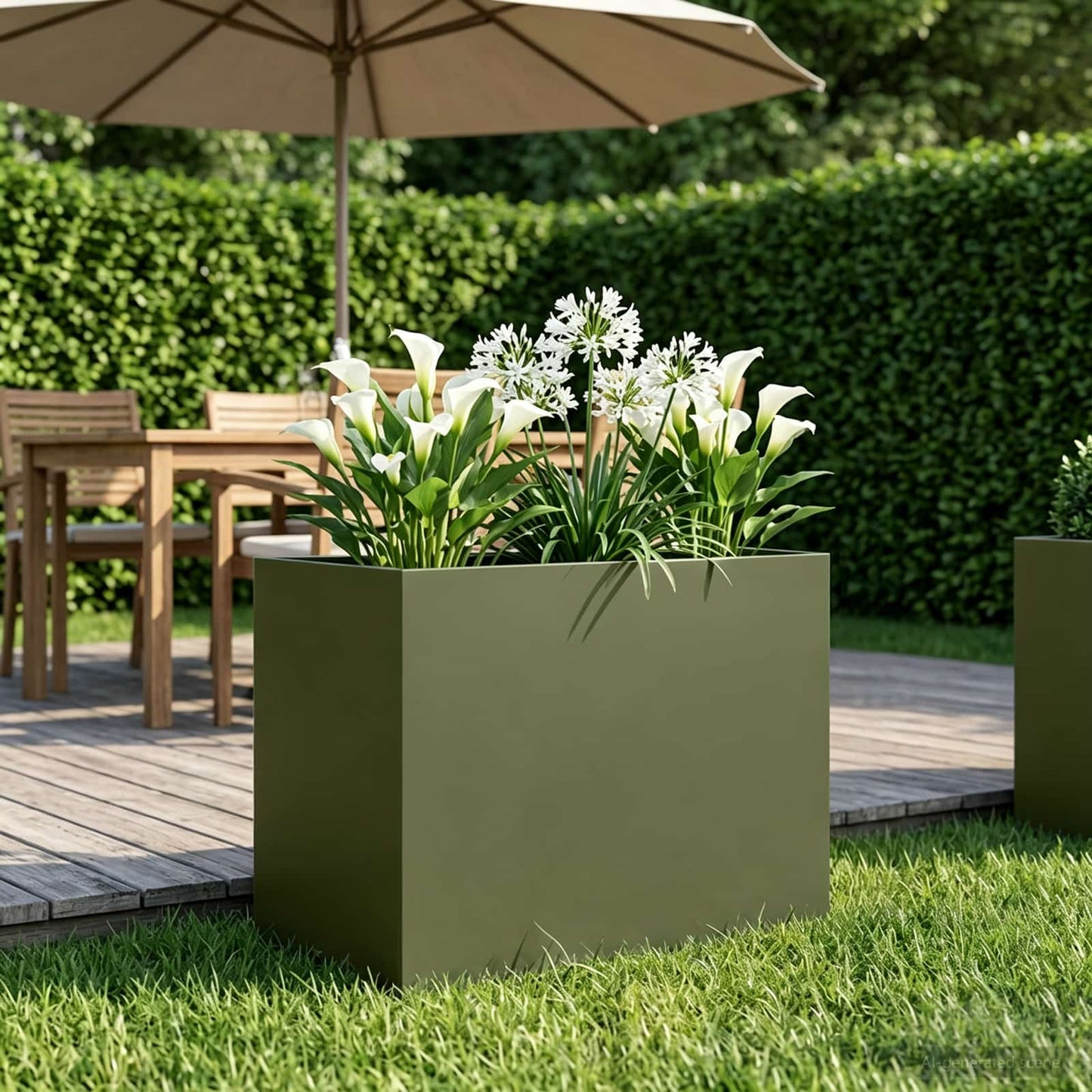 Plantenbak Olijfgroen 50 x 40 x 50 cm Koudgewalst staal