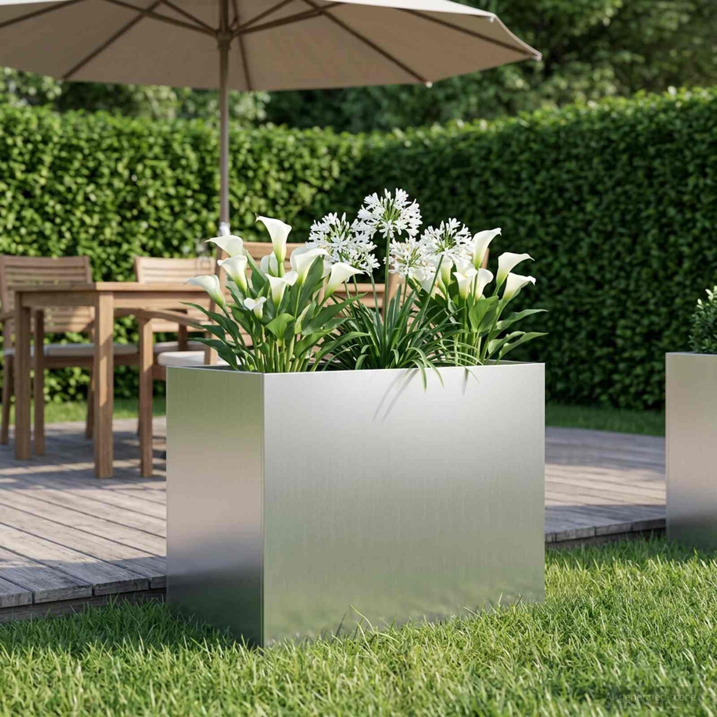 Plantenbak zilver 50 x 40 x 50 cm Gegalvaniseerd staal