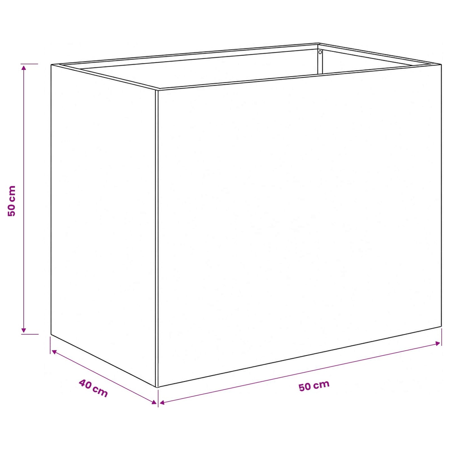 Plantenbak zilver 50 x 40 x 50 cm Gegalvaniseerd staal