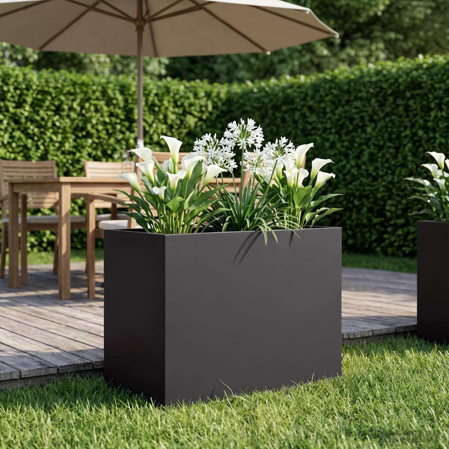 Plantenbak Zwart 60 x 40 x 50 cm Koudgewalst staal