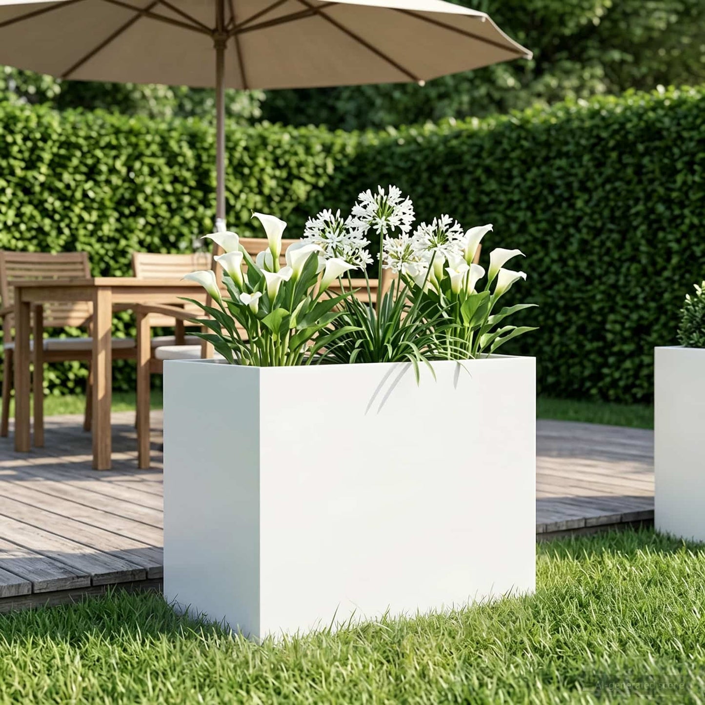 Plantenbak Wit 60 x 40 x 50 cm Koudgewalst staal
