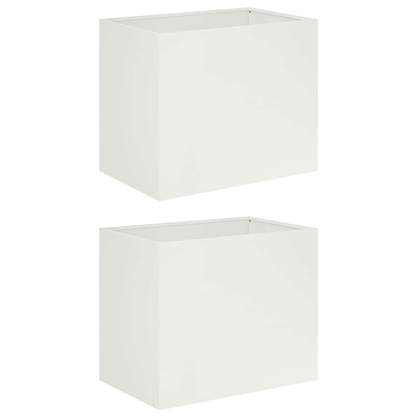 Plantenbak 2 st Wit 60 x 40 x 50 cm Koudgewalst staal