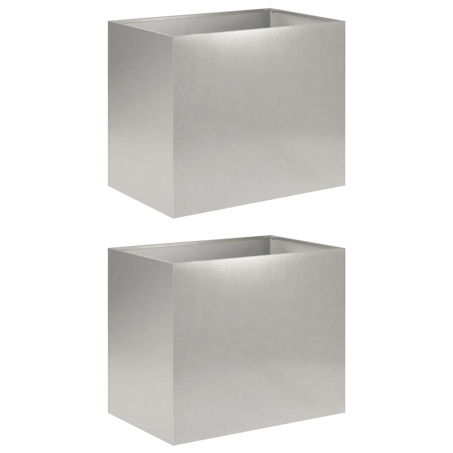 Plantenbak 2 st zilver 60 x 40 x 50 cm Roestvrij staal