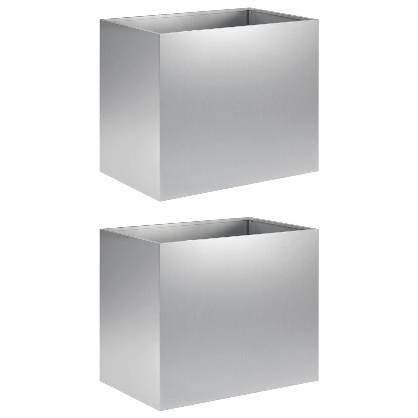 Plantenbak 2 st zilver 60 x 40 x 50 cm Gegalvaniseerd staal
