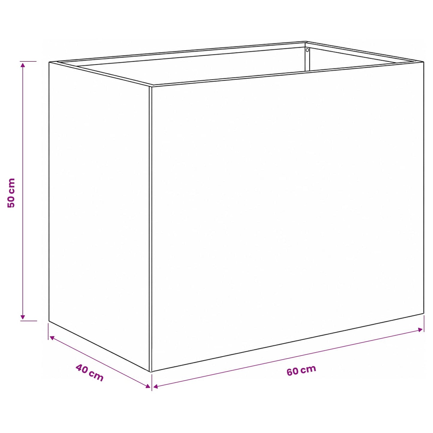 Plantenbak 2 st zilver 60 x 40 x 50 cm Gegalvaniseerd staal