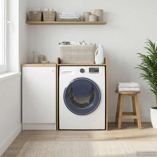 Wasmachinekast met opslag Ambachtelijk eiken 67,5 x 62 x 97 cm is nu te koop bij PeponiXL, paradijselijk wonen!