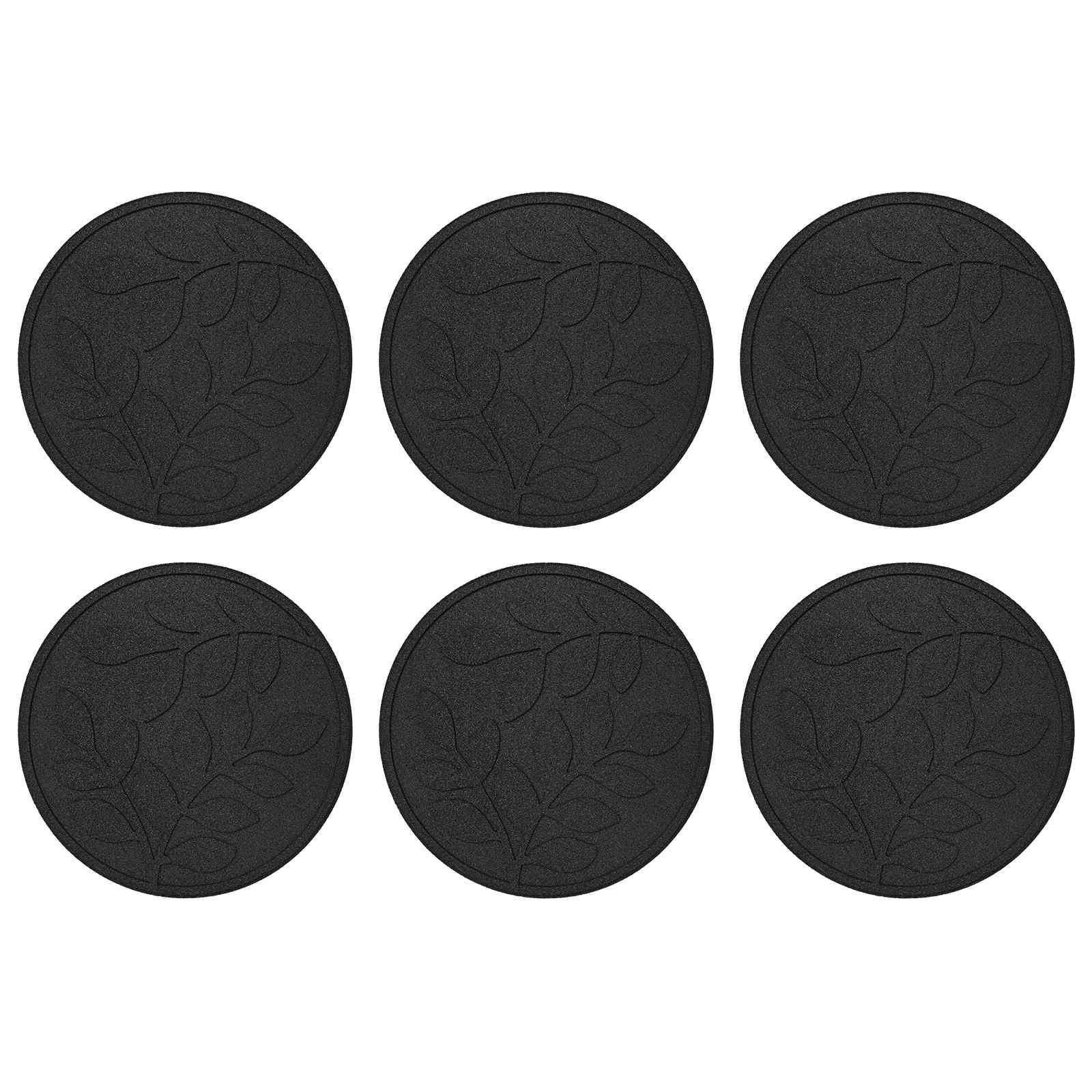 Stapsteen 6 pcs Zwart Ø 44 x 2 cm Rubber is nu te koop bij PeponiXL, paradijselijk wonen!