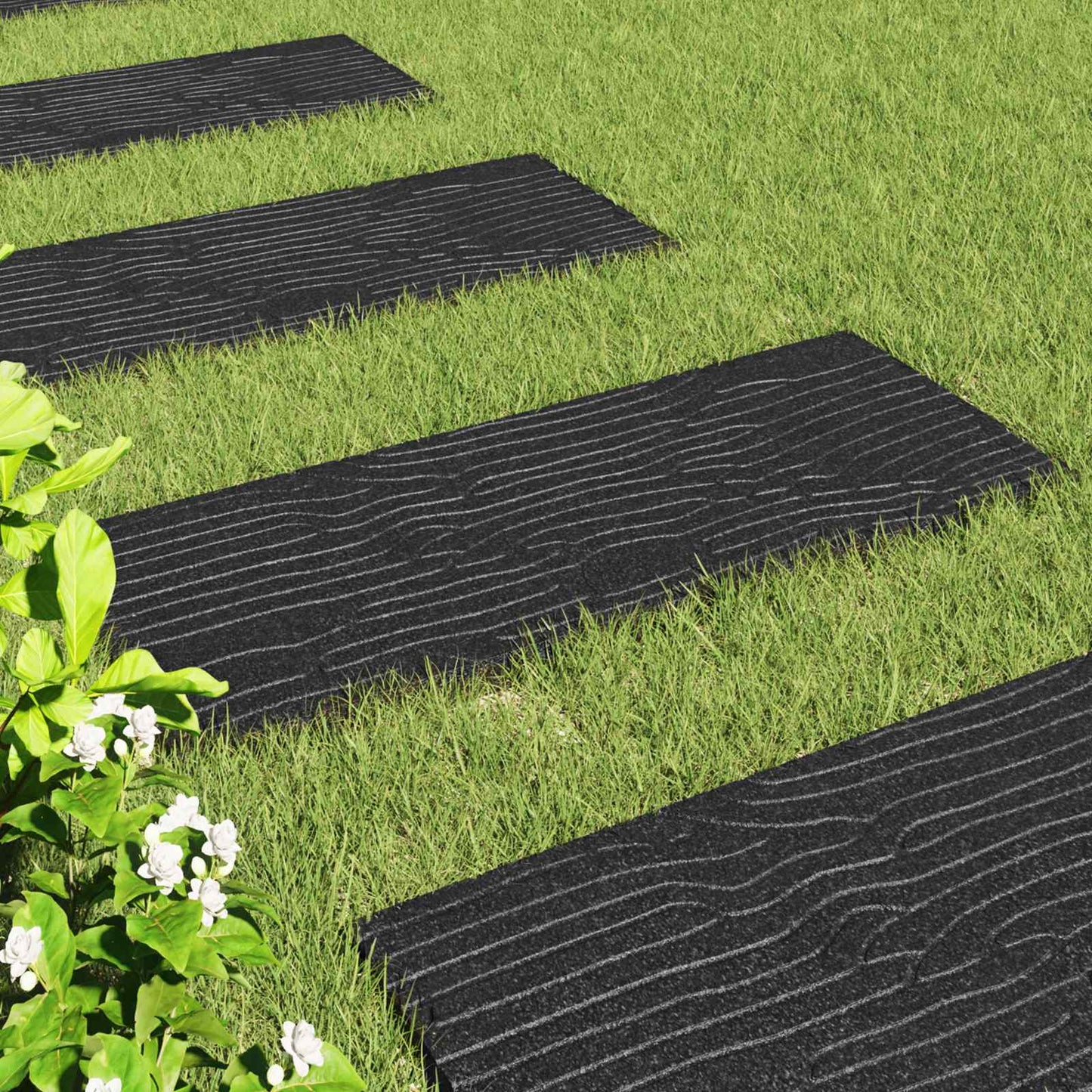 Stapsteen 6 pcs Zwart 60,5 x 25 x 2 cm Rubber is nu te koop bij PeponiXL, paradijselijk wonen!