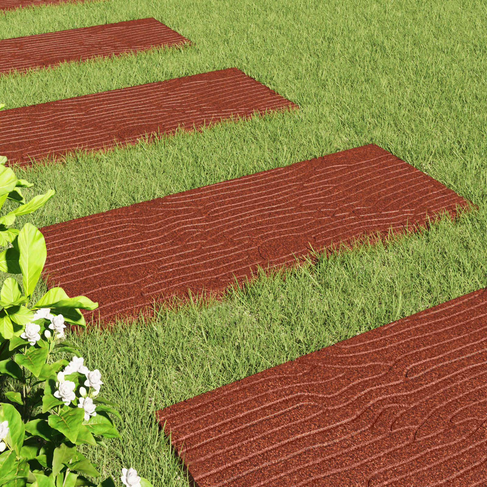 Stapsteen 6 pcs Rood 60,5 x 25 x 2 cm Rubber is nu te koop bij PeponiXL, paradijselijk wonen!