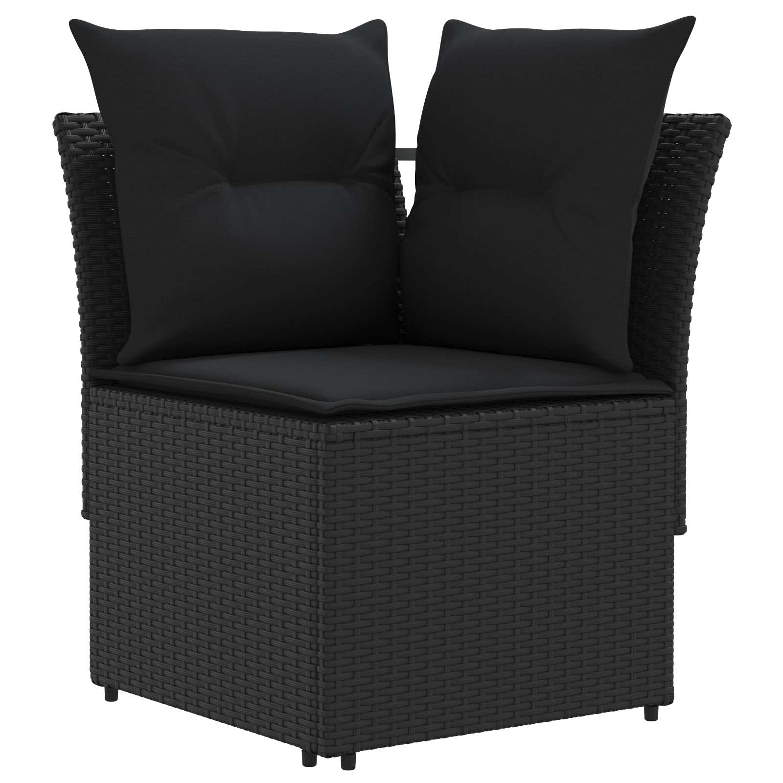 Meubelsets met kussen 4 pcs Zwart PE Rattan is nu te koop bij PeponiXL, paradijselijk wonen!