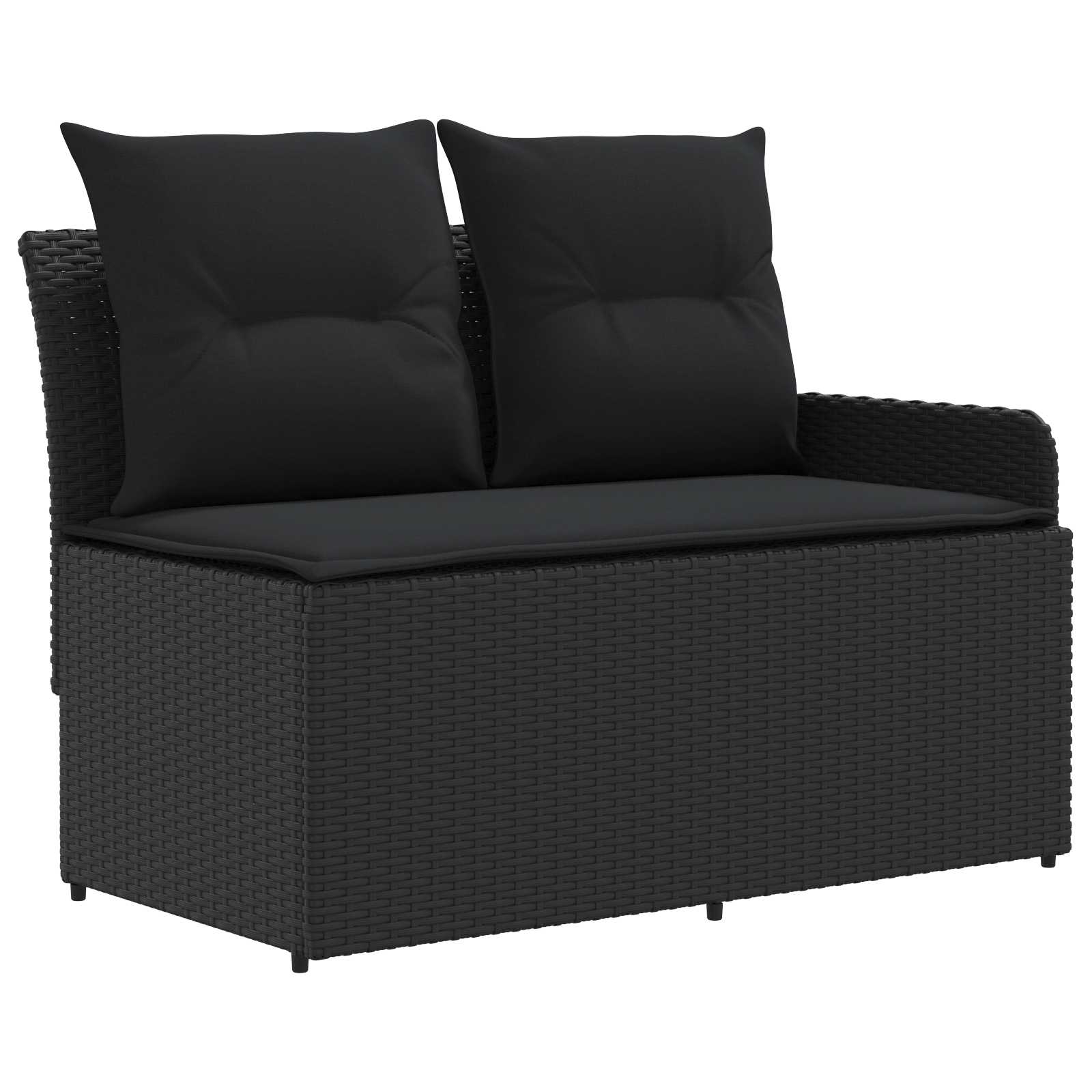 Meubelsets met kussen 4 pcs Zwart PE Rattan is nu te koop bij PeponiXL, paradijselijk wonen!