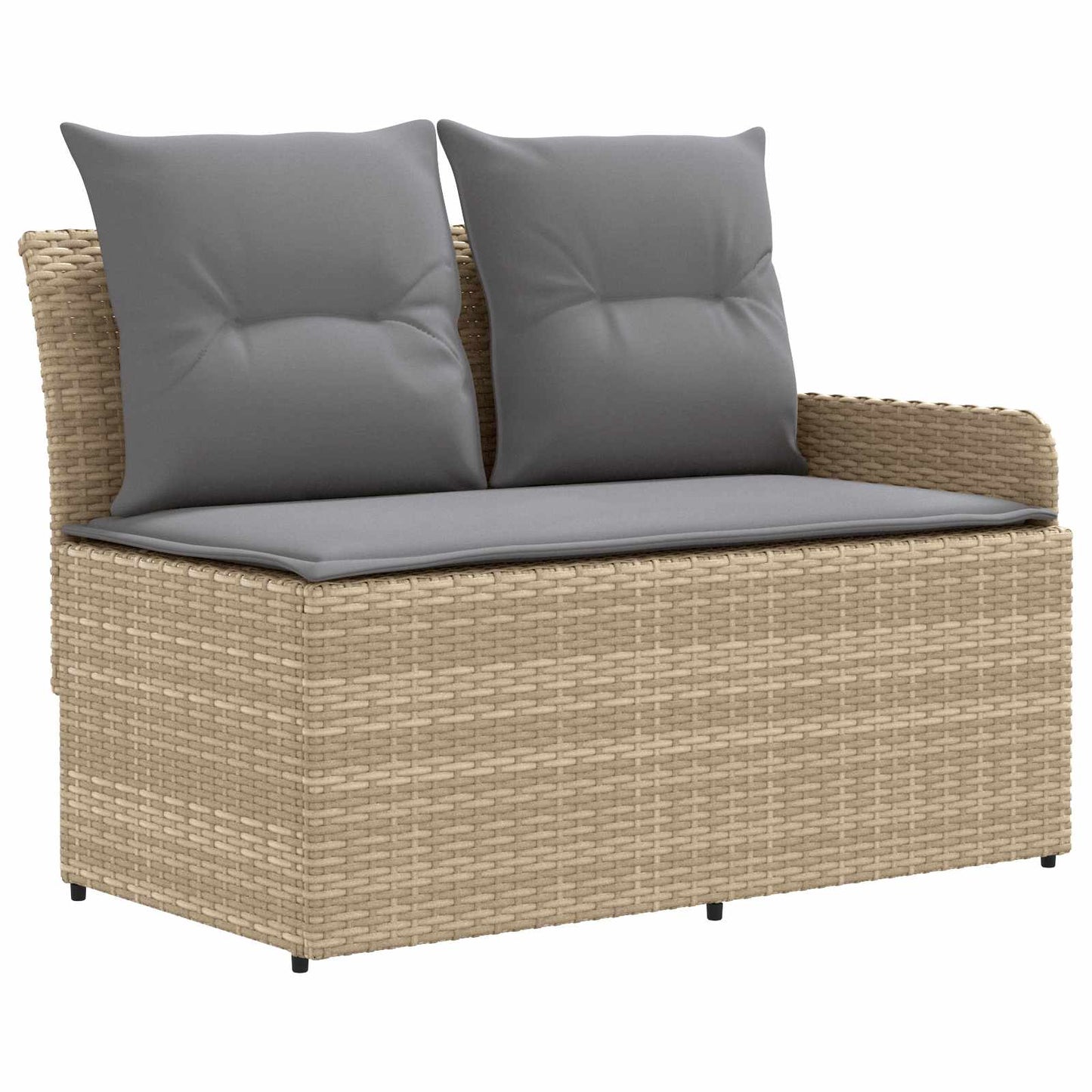 Meubelsets met kussen 4 pcs Beige en Licht Grijs PE Rattan is nu te koop bij PeponiXL, paradijselijk wonen!