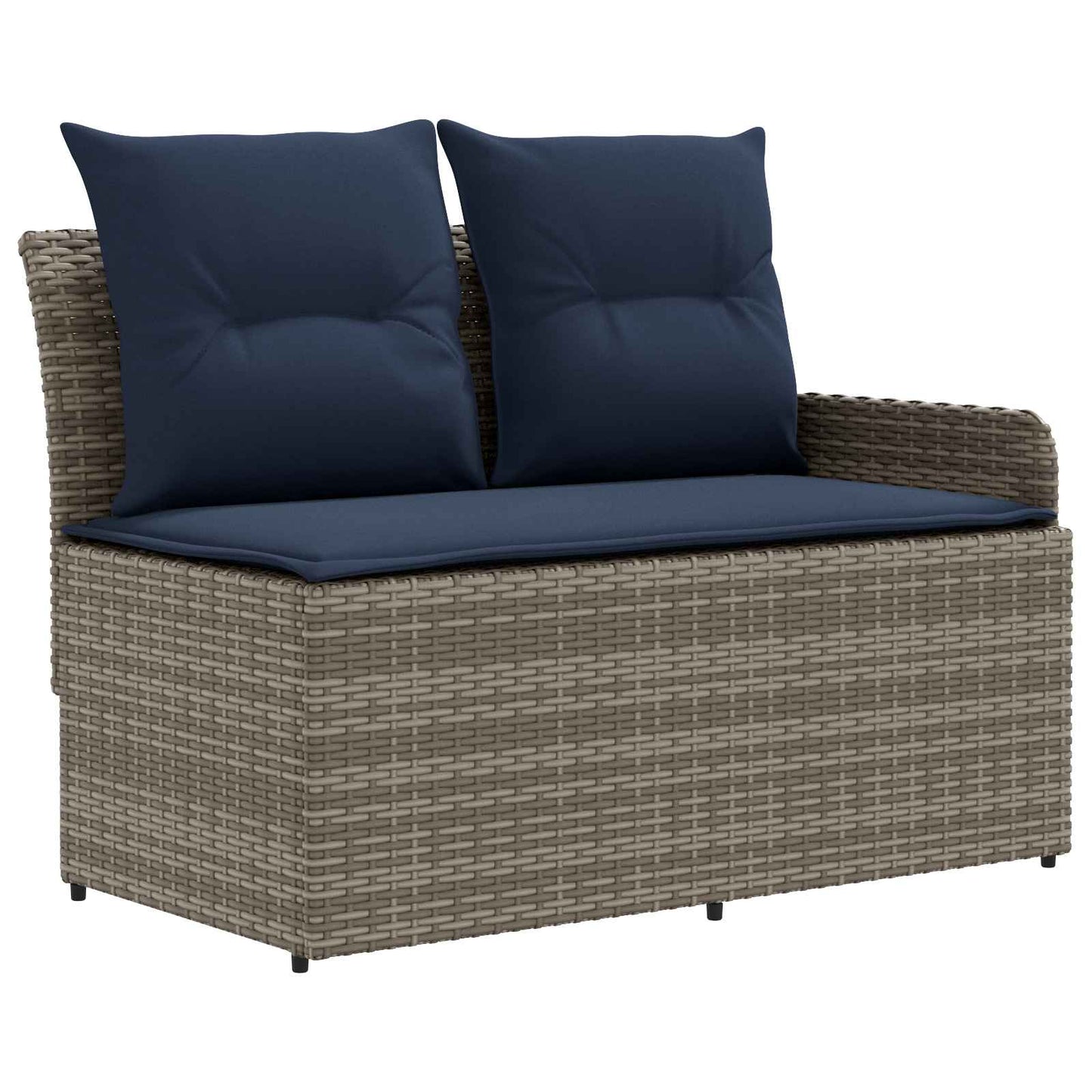 Meubelsets met kussen 4 pcs Grijs en Marineblauw PE Rattan is nu te koop bij PeponiXL, paradijselijk wonen!