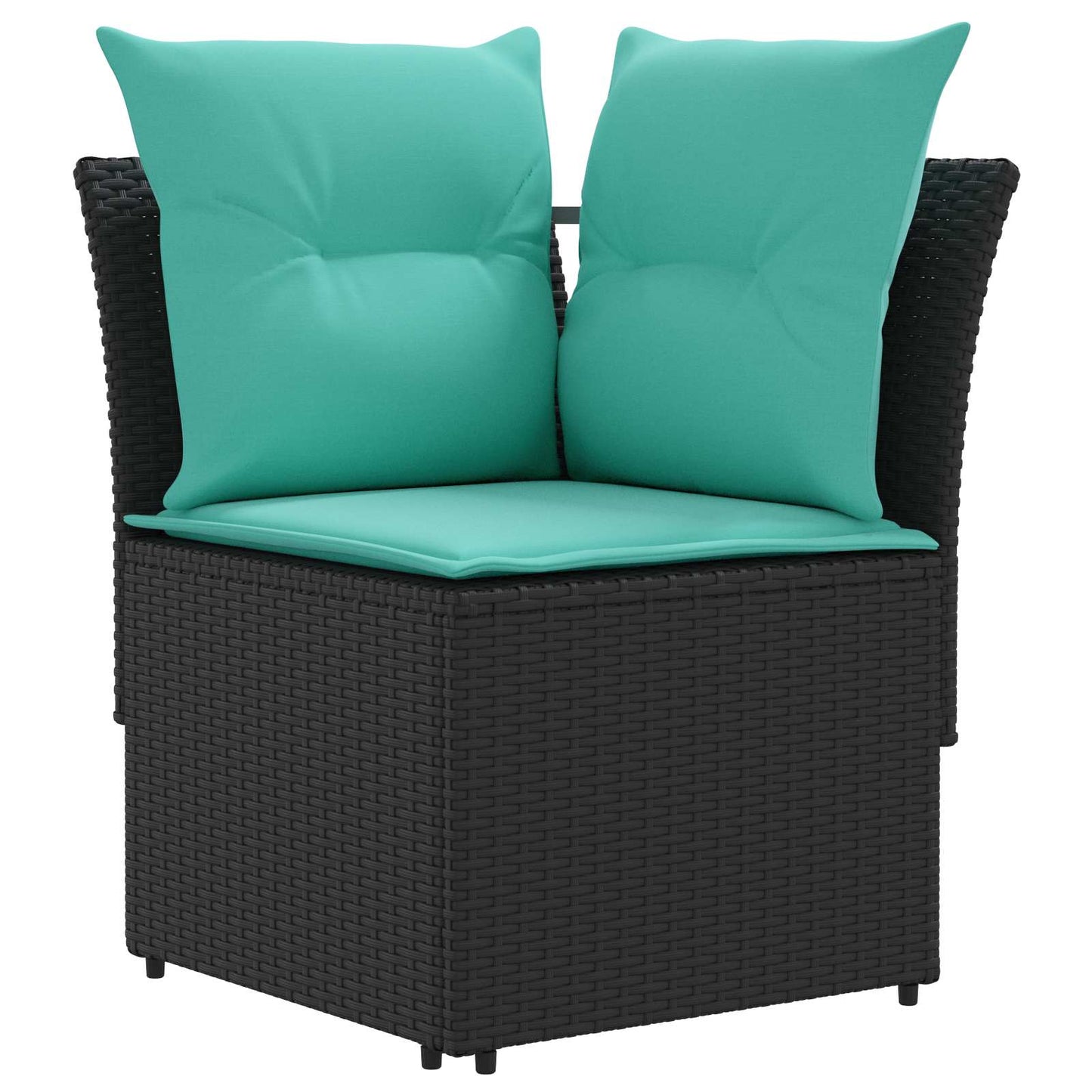 Meubelsets met kussen 4 pcs Zwart en Turquoise PE Rattan is nu te koop bij PeponiXL, paradijselijk wonen!