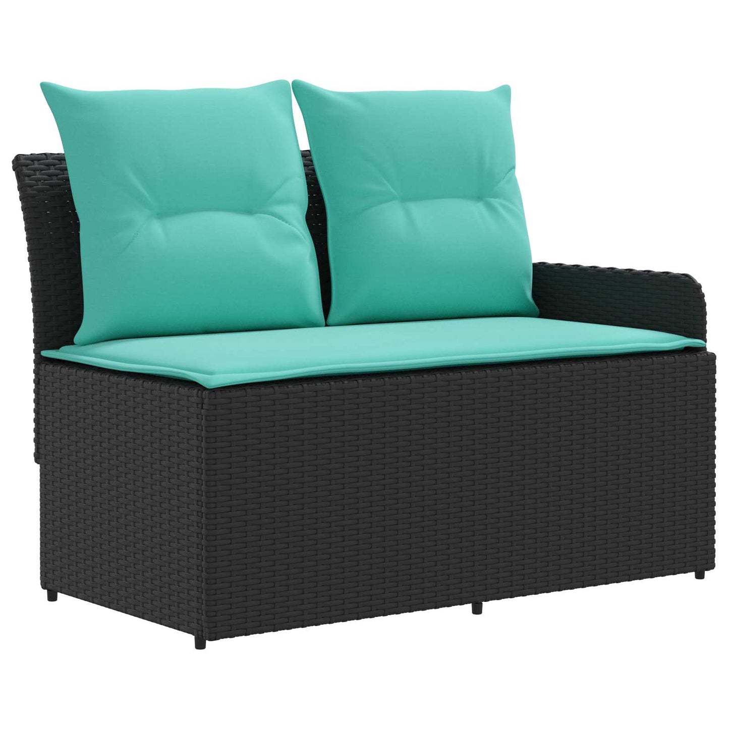 Meubelsets met kussen 4 pcs Zwart en Turquoise PE Rattan is nu te koop bij PeponiXL, paradijselijk wonen!