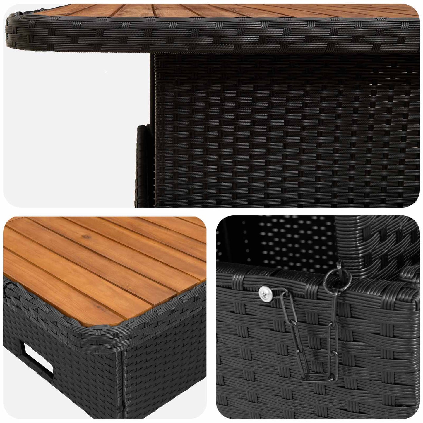 Meubelsets met kussen 6 pcs Zwart en Crème PE Rattan is nu te koop bij PeponiXL, paradijselijk wonen!