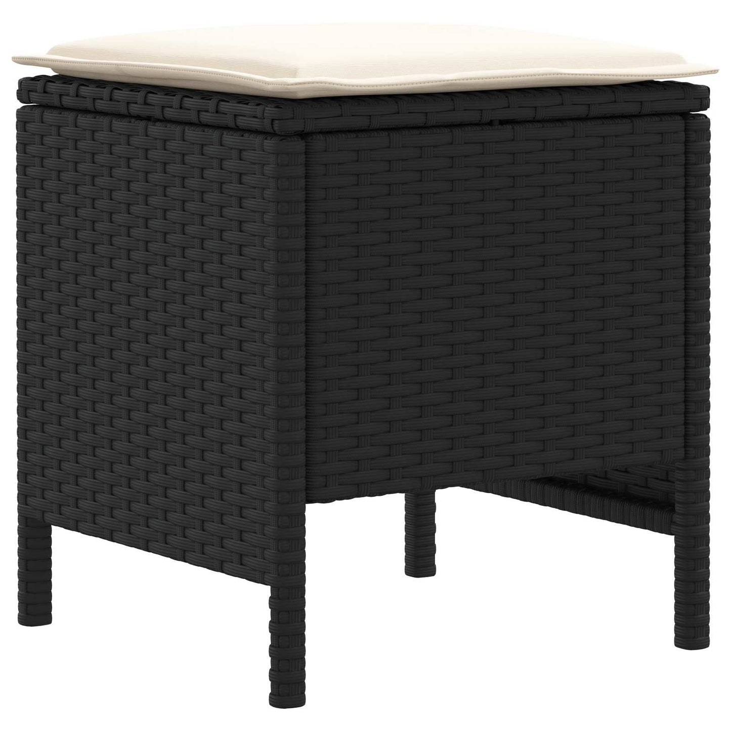 Meubelsets met kussen 6 pcs Zwart en Crème PE Rattan is nu te koop bij PeponiXL, paradijselijk wonen!