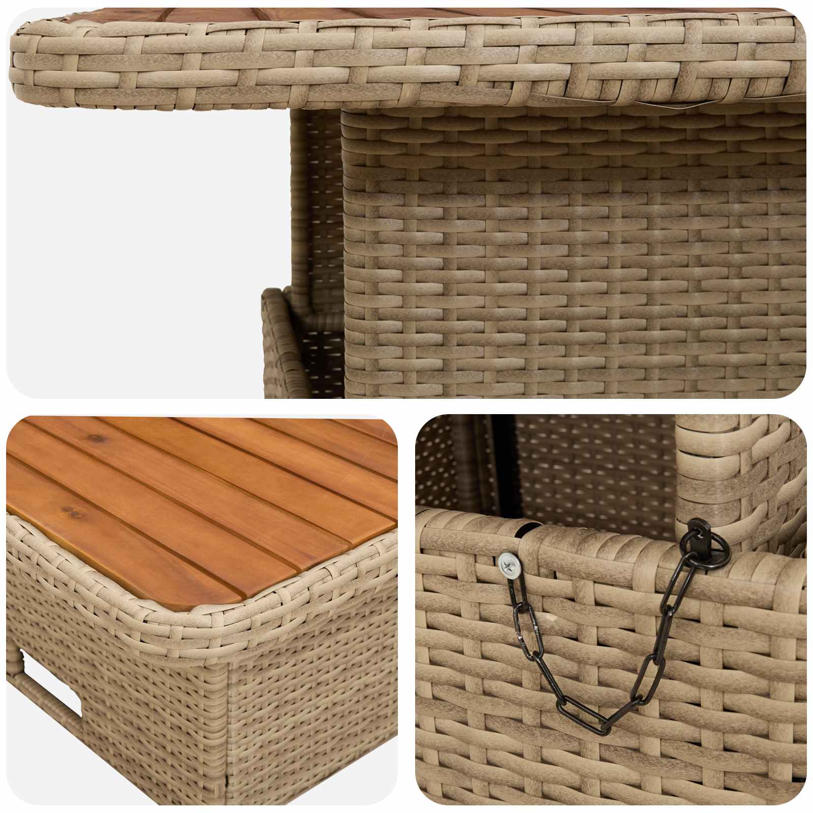 Meubelsets met kussen 6 pcs Beige en Licht Grijs PE Rattan is nu te koop bij PeponiXL, paradijselijk wonen!