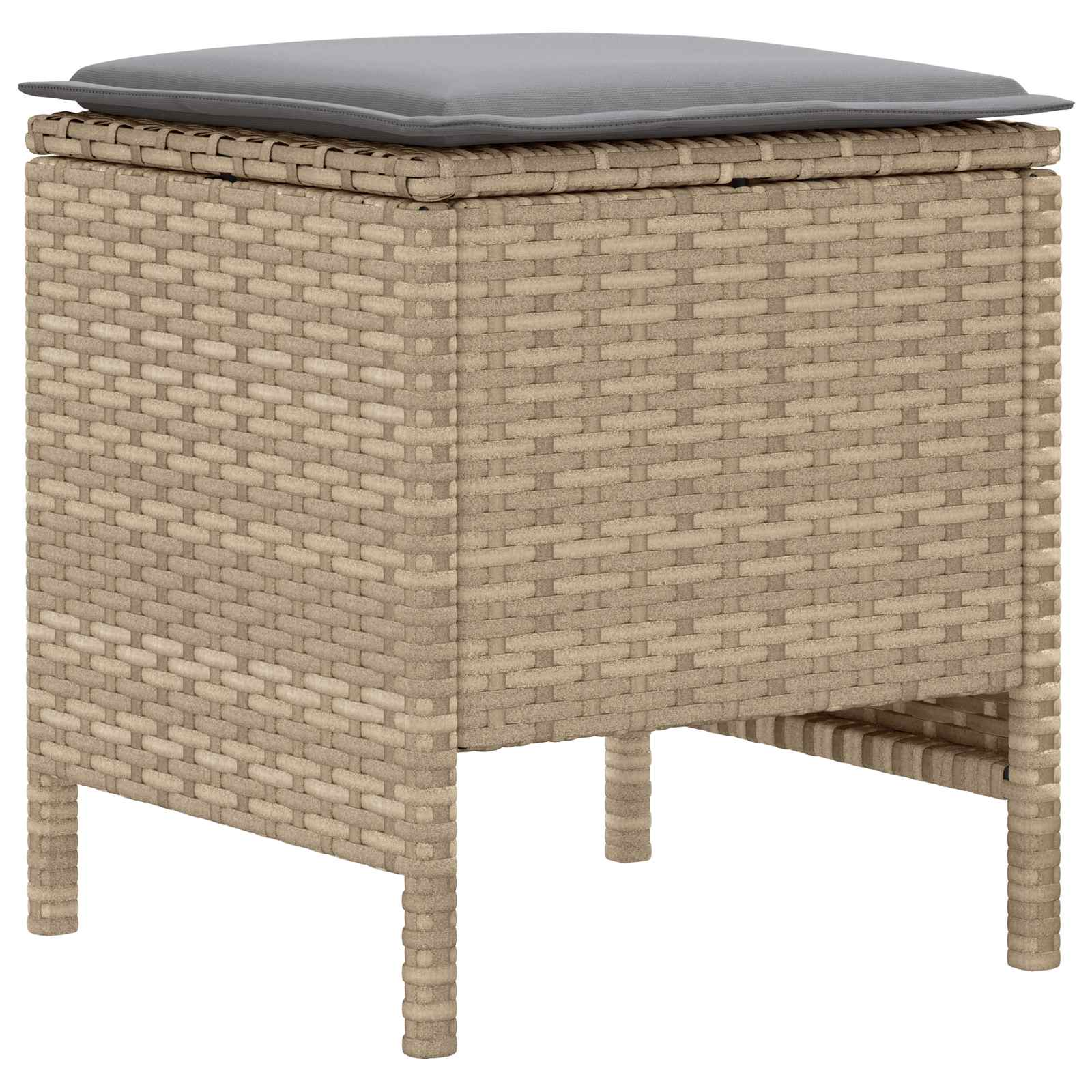 Meubelsets met kussen 6 pcs Beige en Licht Grijs PE Rattan is nu te koop bij PeponiXL, paradijselijk wonen!