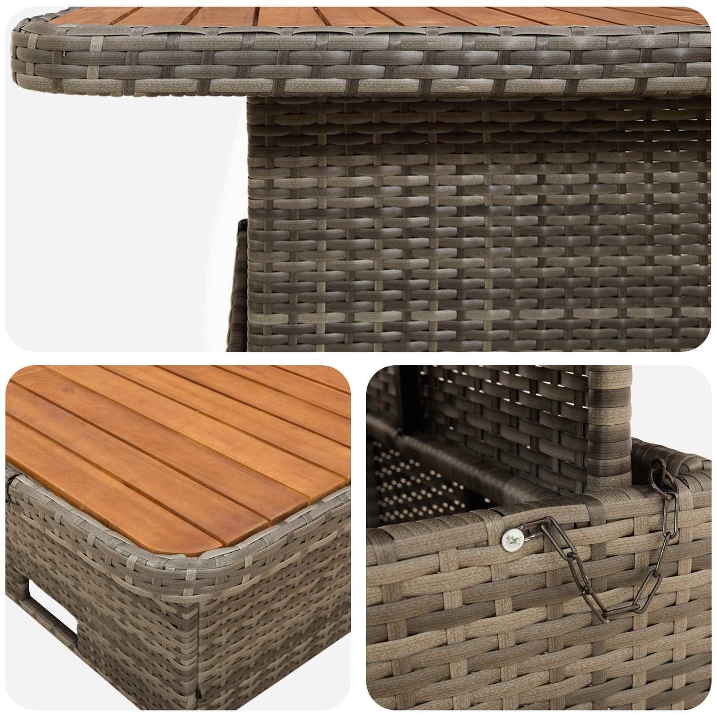 Meubelsets met kussen 6 pcs Grijs en Marineblauw PE Rattan is nu te koop bij PeponiXL, paradijselijk wonen!