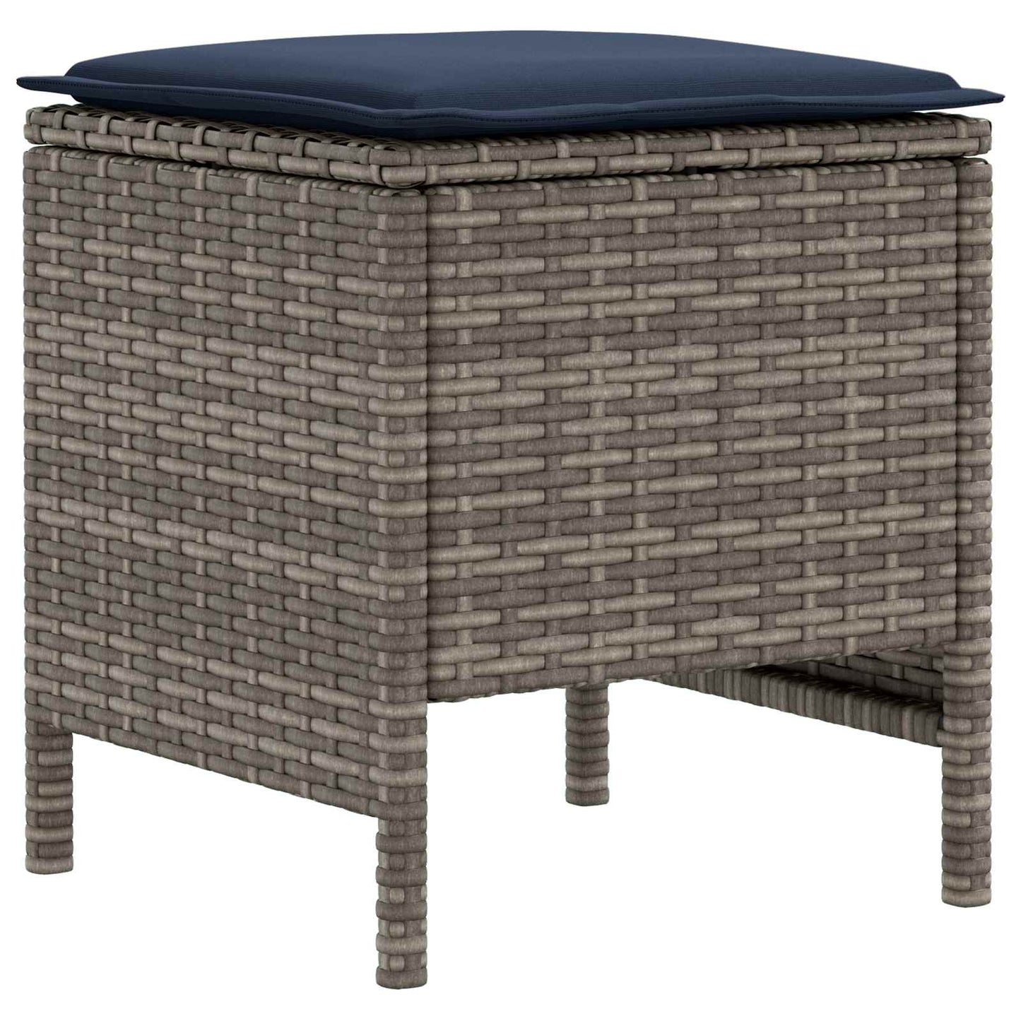 Meubelsets met kussen 6 pcs Grijs en Marineblauw PE Rattan is nu te koop bij PeponiXL, paradijselijk wonen!