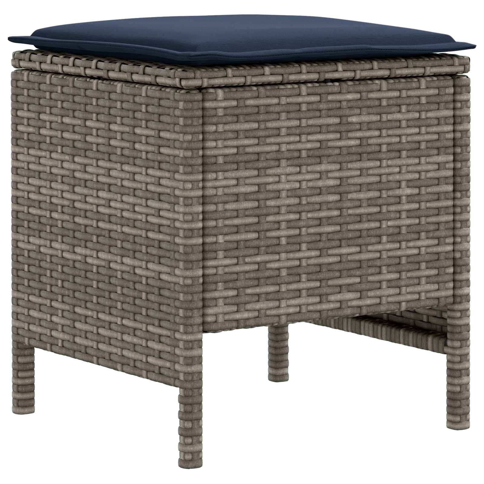 Meubelsets met kussen 6 pcs Grijs en Marineblauw PE Rattan is nu te koop bij PeponiXL, paradijselijk wonen!