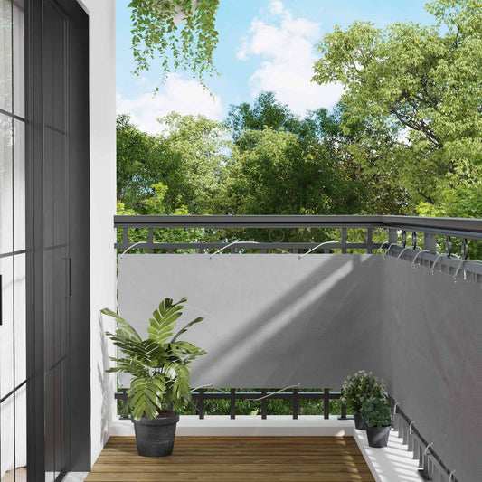 Balkon Scherm Lichtgrijs 75 x 200 cm PU gecoat oxford alu is nu te koop bij PeponiXL, paradijselijk wonen!