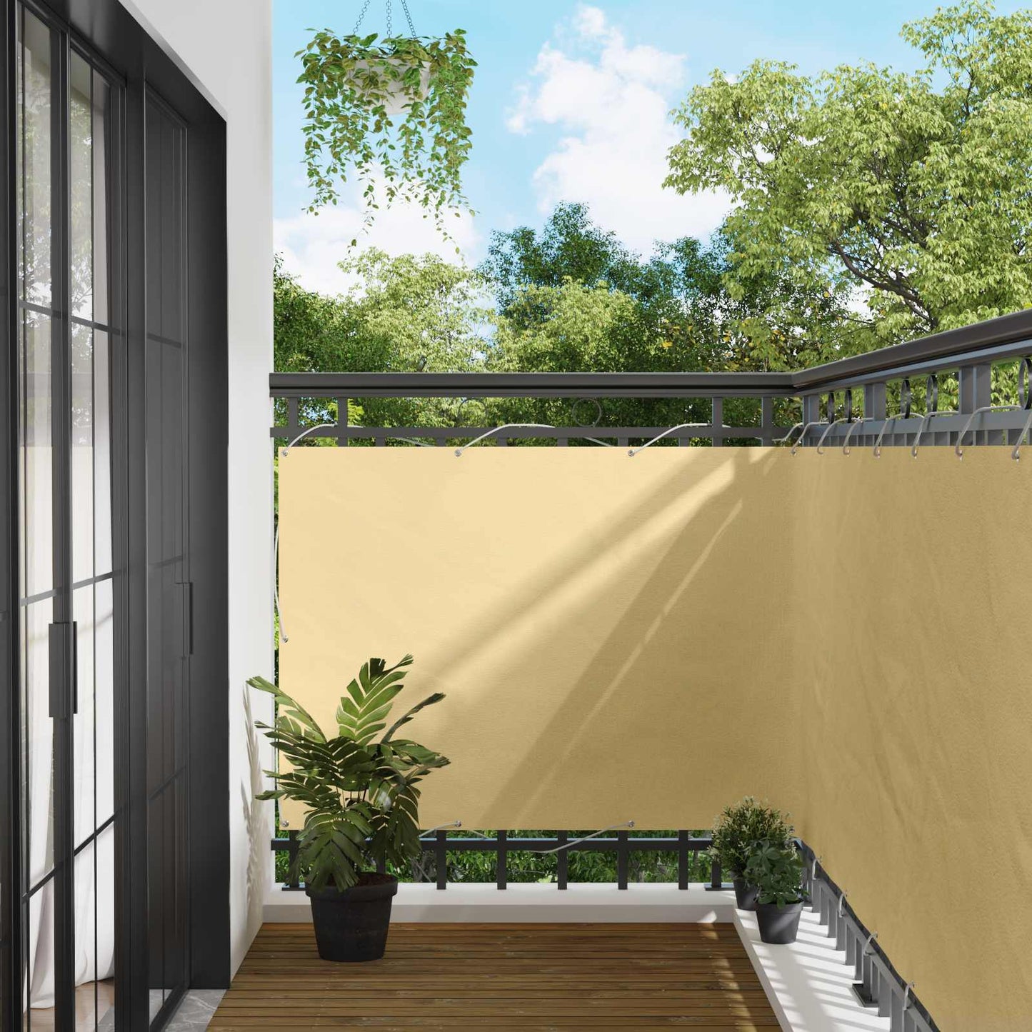 Balkon Scherm Zand 120 x 200 cm Oxford Stof is nu te koop bij PeponiXL, paradijselijk wonen!