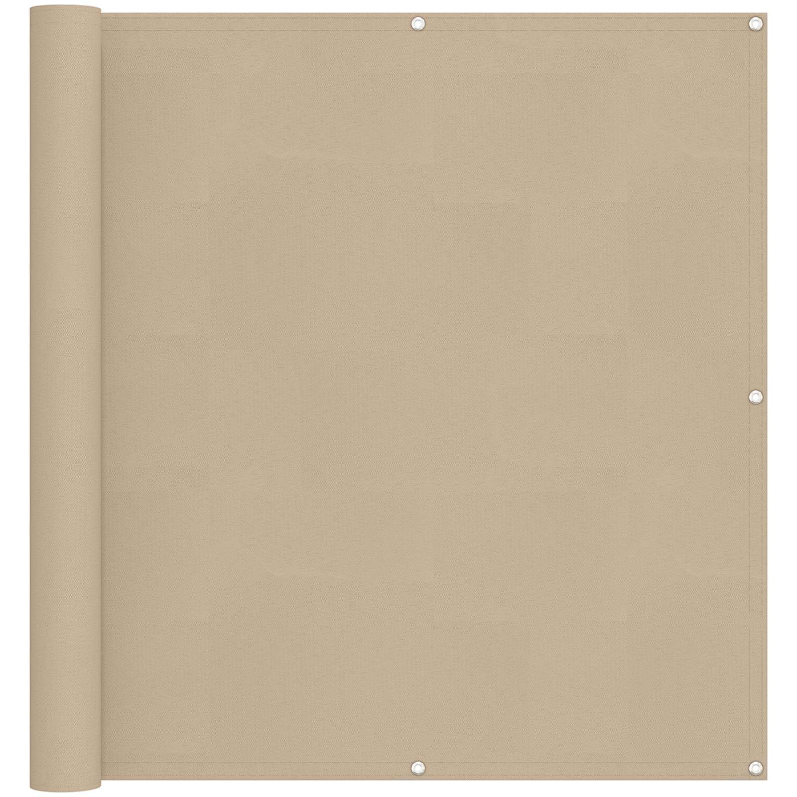 Balkon Scherm Beige 110 x 700 cm Oxford Stof is nu te koop bij PeponiXL, paradijselijk wonen!