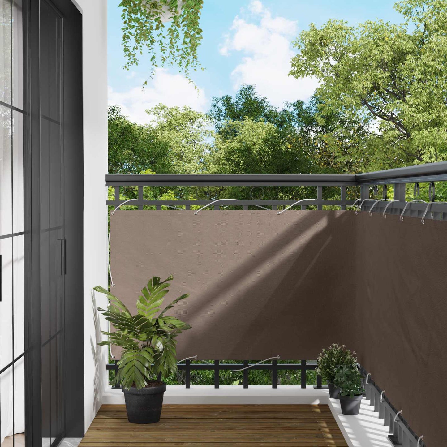 Balkon Scherm Taupe 100 x 1000 cm Oxford Stof is nu te koop bij PeponiXL, paradijselijk wonen!