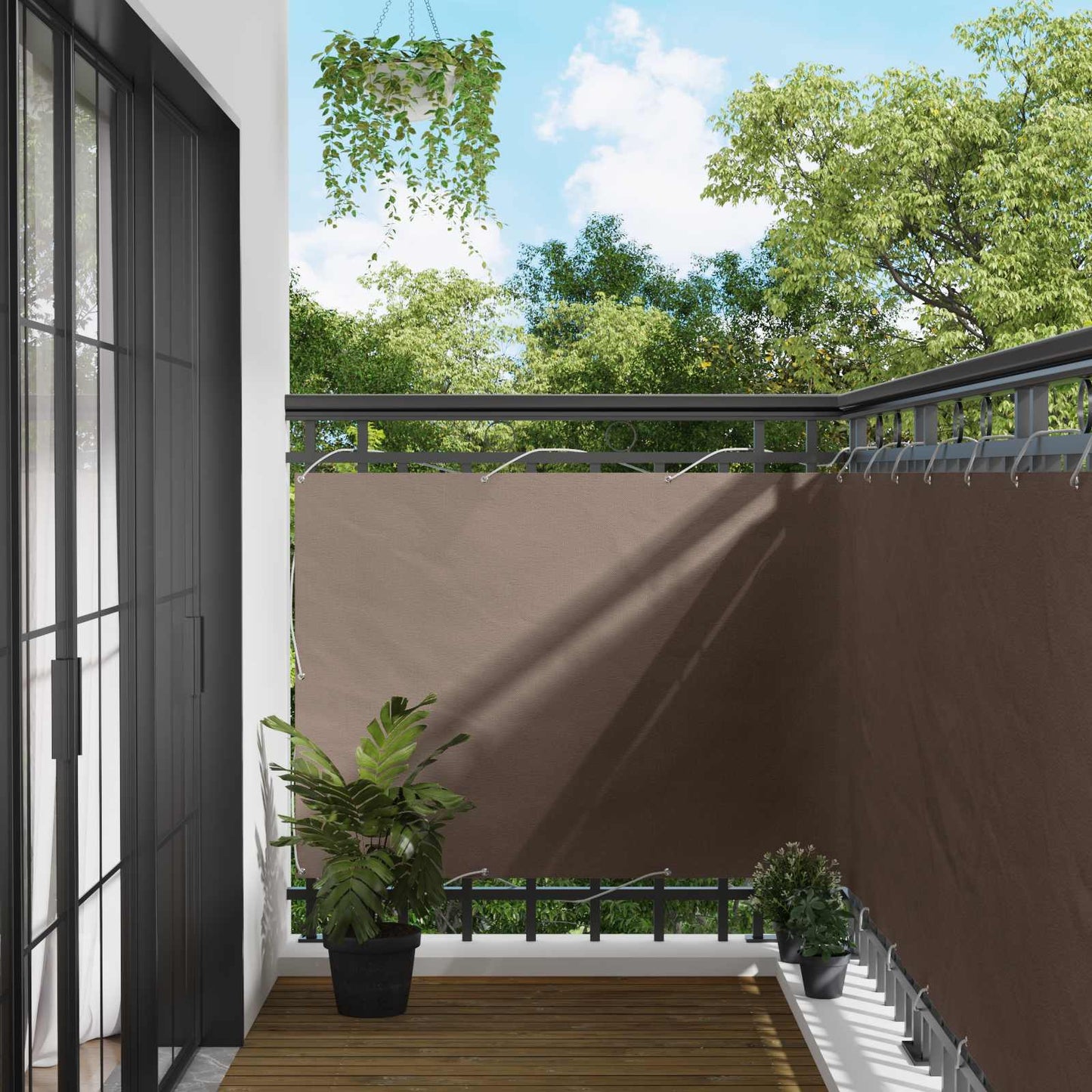 Balkon Scherm Taupe 110 x 500 cm Oxford Stof is nu te koop bij PeponiXL, paradijselijk wonen!