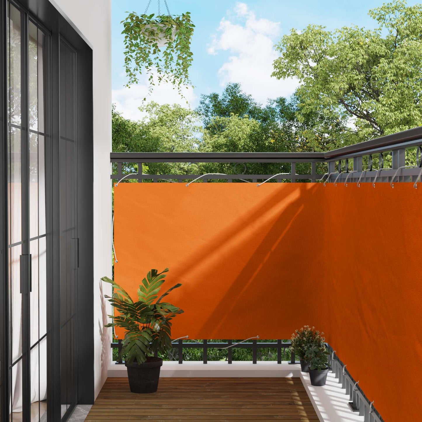 Balkon Scherm Oranje 120 x 200 cm PU gecoat oxford alu is nu te koop bij PeponiXL, paradijselijk wonen!