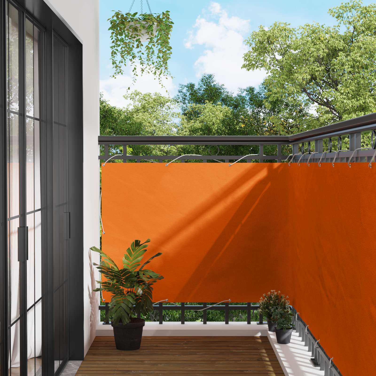 Balkon Scherm Oranje 120 x 200 cm PU gecoat oxford alu is nu te koop bij PeponiXL, paradijselijk wonen!