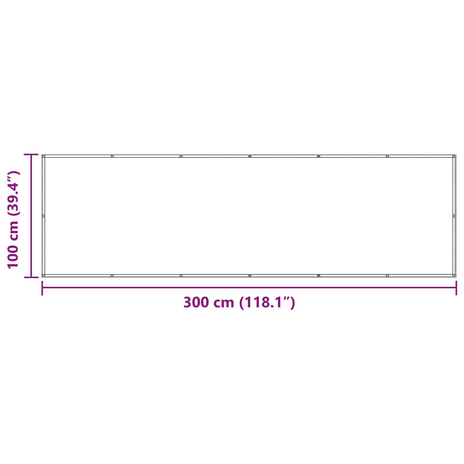 Balkon Scherm Zwart 100 x 300 cm Oxford Stof is nu te koop bij PeponiXL, paradijselijk wonen!