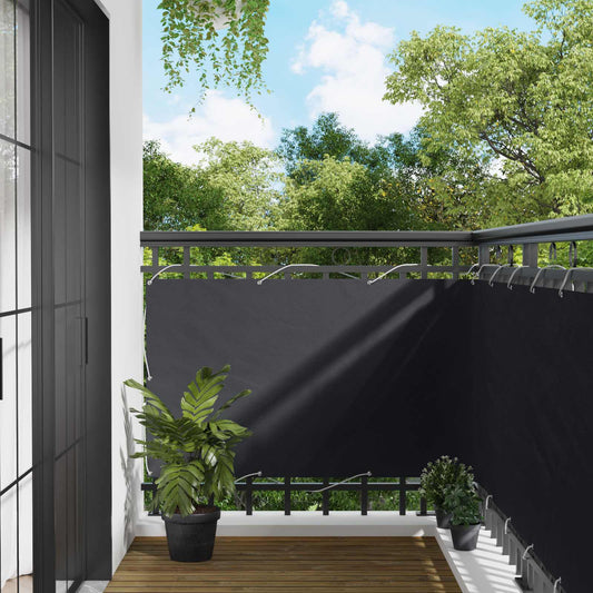 Balkon Scherm Zwart 100 x 600 cm Oxford Stof is nu te koop bij PeponiXL, paradijselijk wonen!