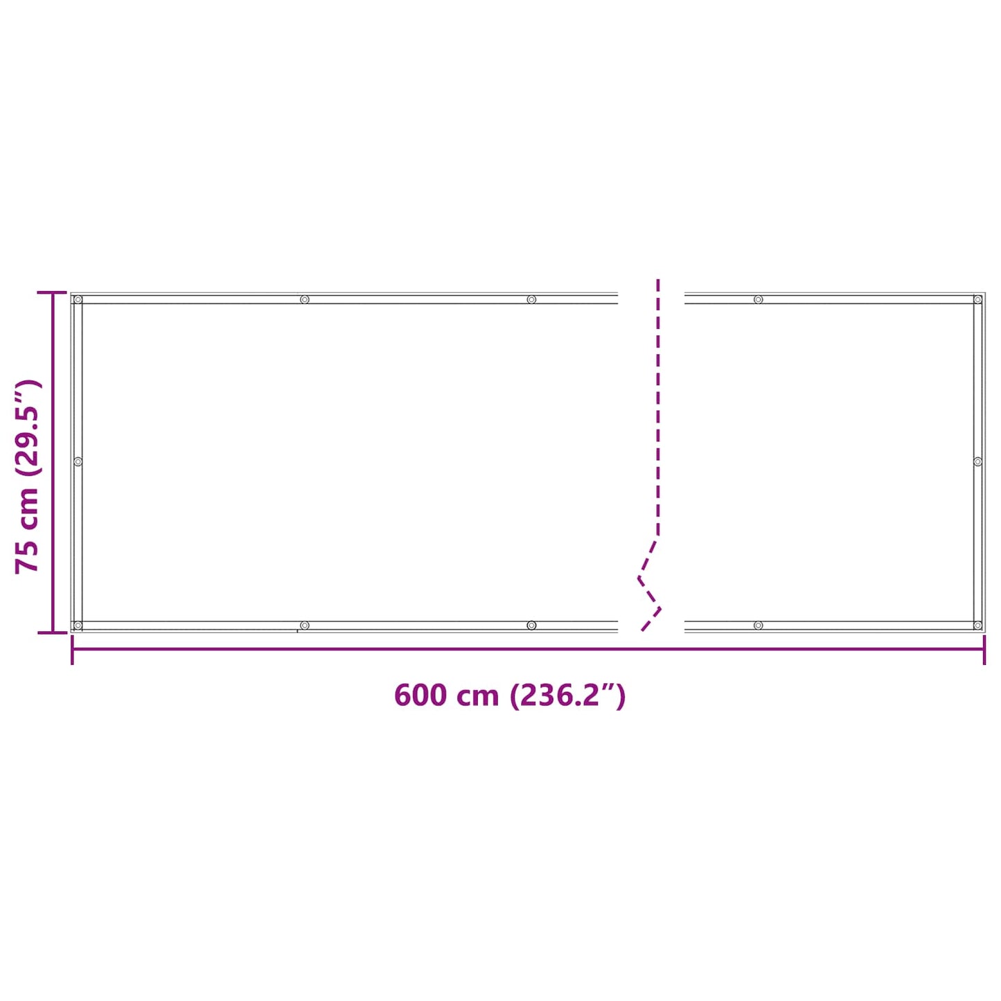 Balkon Scherm Bordeauxrood 75 x 600 cm PU gecoat oxford alu is nu te koop bij PeponiXL, paradijselijk wonen!