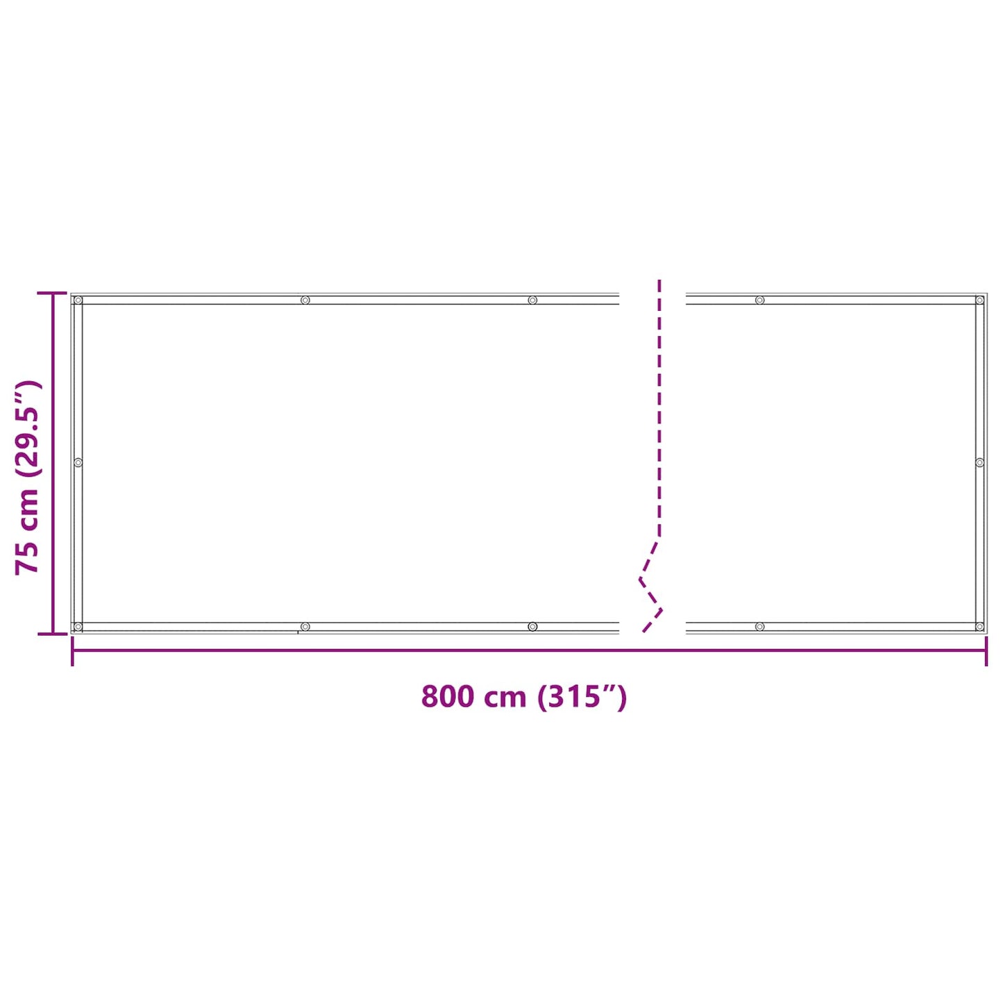 Balkon Scherm Bordeauxrood 75 x 800 cm PU gecoat oxford alu is nu te koop bij PeponiXL, paradijselijk wonen!