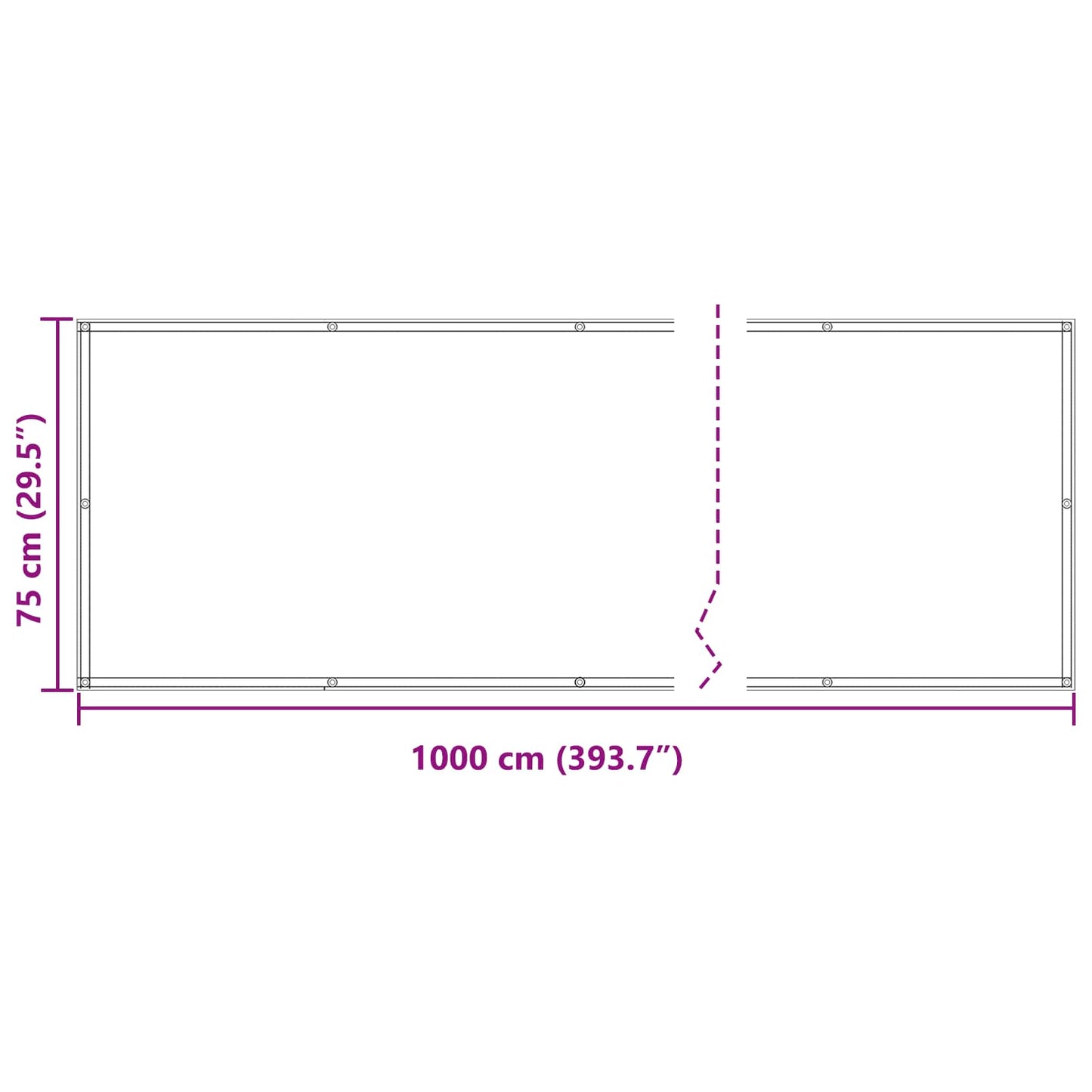 Balkon Scherm Bordeauxrood 75 x 1000 cm PU gecoat oxford alu is nu te koop bij PeponiXL, paradijselijk wonen!