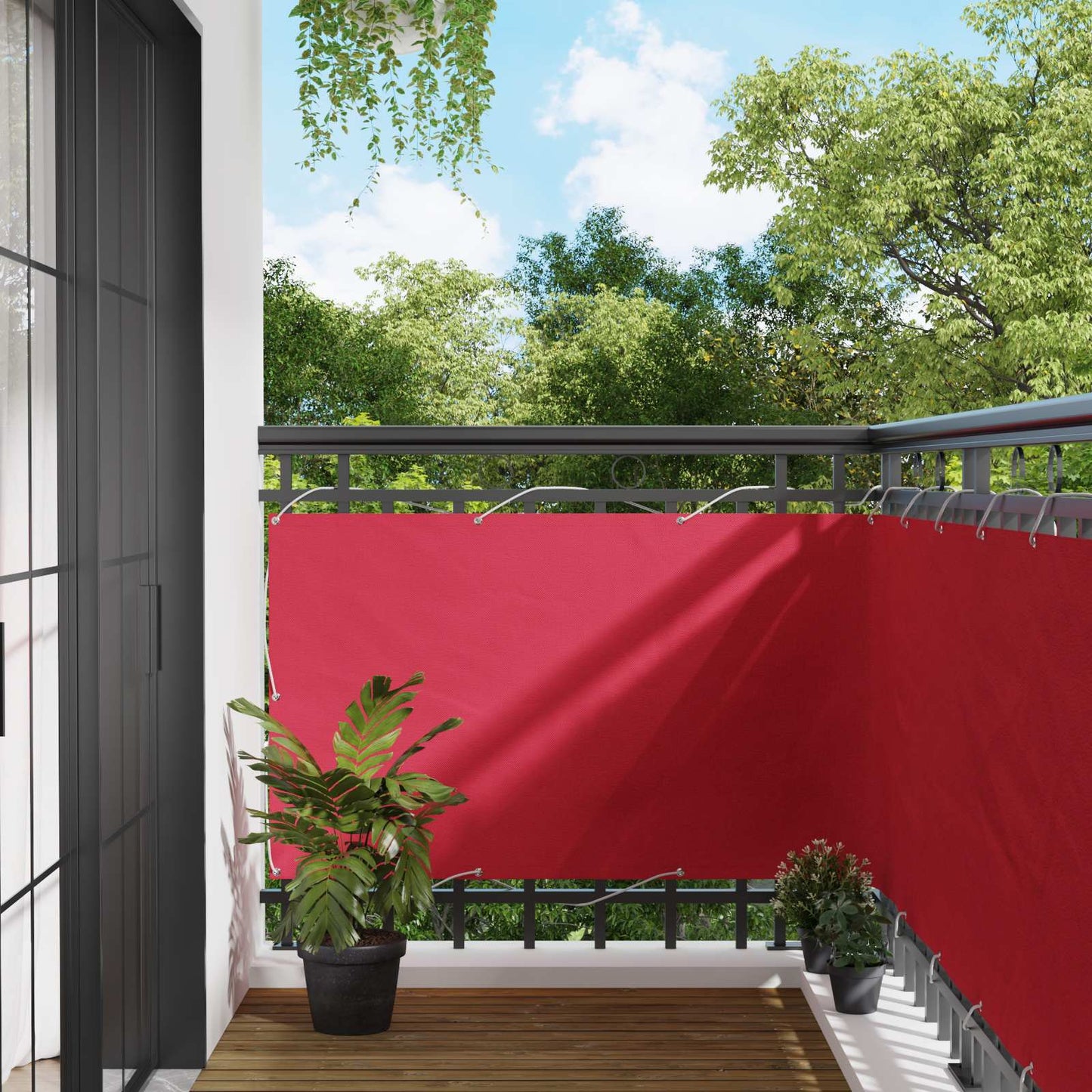 Balkon Scherm Bordeauxrood 100 x 1000 cm Oxford Stof is nu te koop bij PeponiXL, paradijselijk wonen!