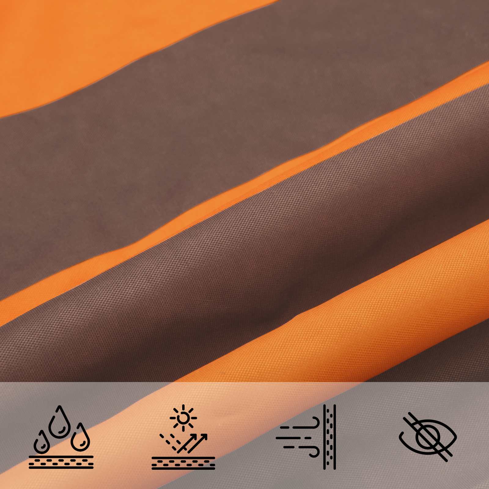 Zonneschaduwzeil Oranje en Bruin 2 x 2 m 100% Polyester Oxford is nu te koop bij PeponiXL, paradijselijk wonen!