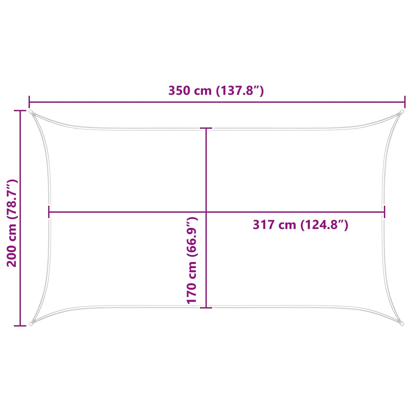 Zonneschaduwzeil Lichtgrijs en wit. 3,5 x 2 m is nu te koop bij PeponiXL, paradijselijk wonen!