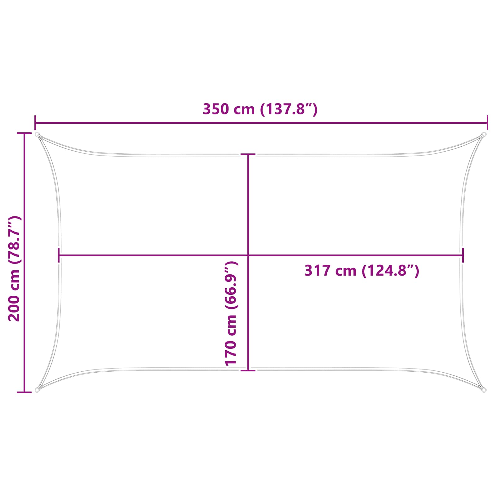 Zonneschaduwzeil Lichtgrijs en wit. 3,5 x 2 m is nu te koop bij PeponiXL, paradijselijk wonen!
