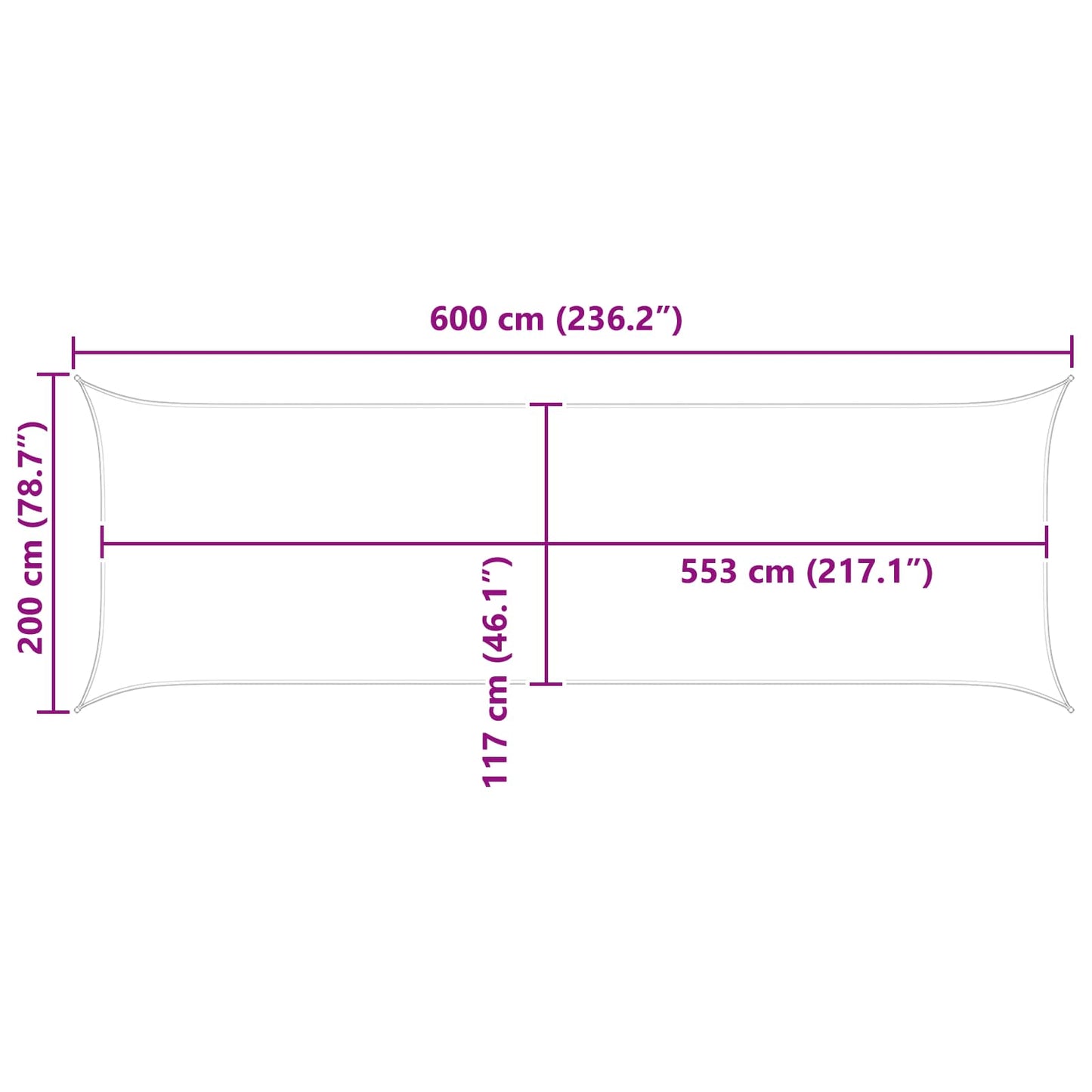 Zonneschaduwzeil Lichtgrijs en wit. 6 x 2 m is nu te koop bij PeponiXL, paradijselijk wonen!