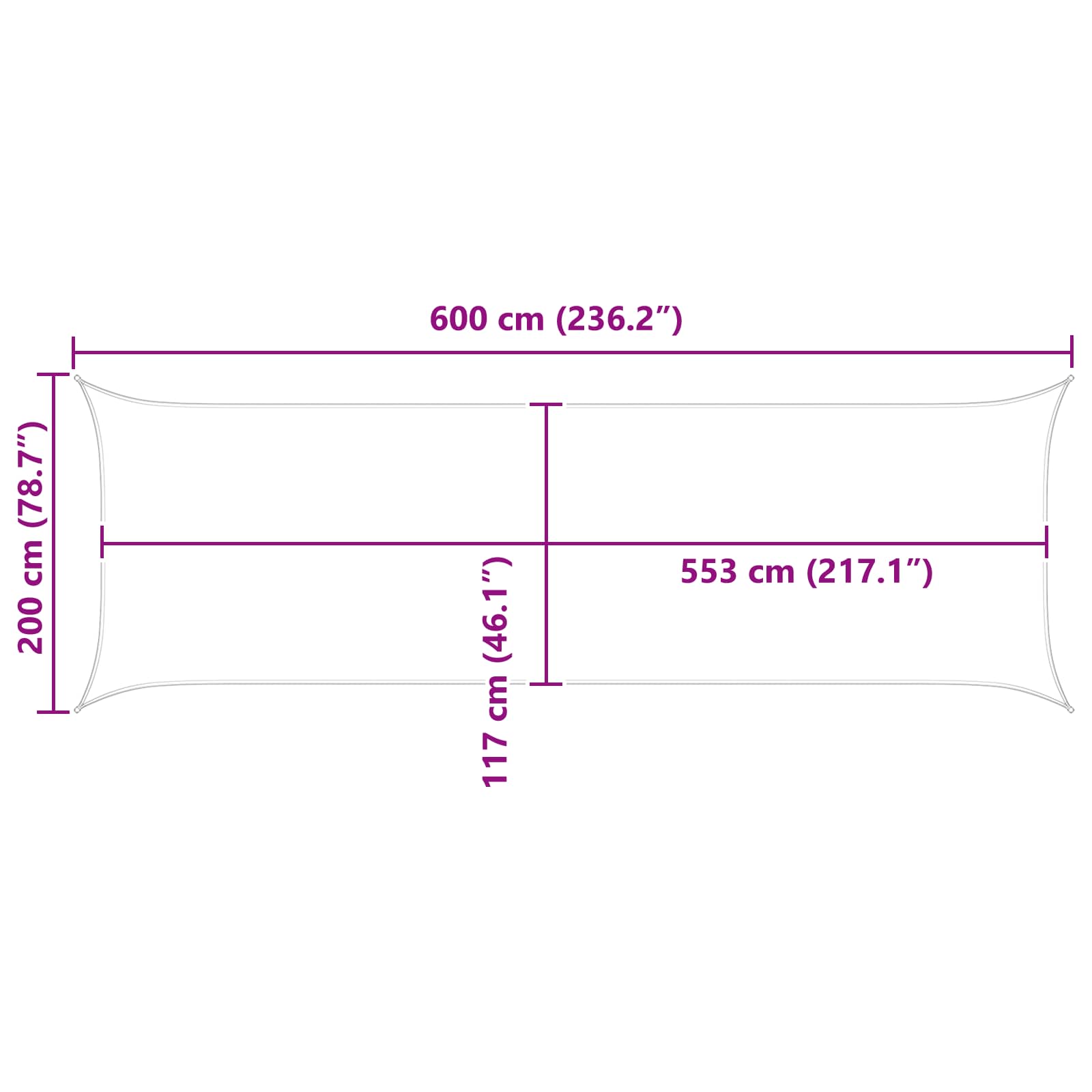 Zonneschaduwzeil Lichtgrijs en wit. 6 x 2 m is nu te koop bij PeponiXL, paradijselijk wonen!
