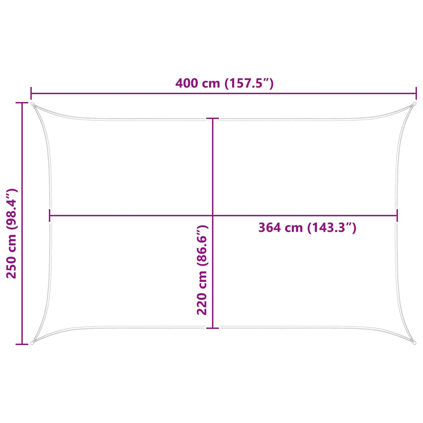 Zonneschaduwzeil Lichtgrijs en wit. 4 x 2,5 m is nu te koop bij PeponiXL, paradijselijk wonen!